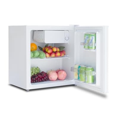 Techomey Mini Kühlschrank 45L, Kühlschrank klein ohne gefrierfach, Minikühlschrank mit Umkehrbare Tür, kleiner kühlschrank leise für Küche,Büro,Schlafzimmer,kleine Wohnungen, Hotels,0-10℃, Weiß