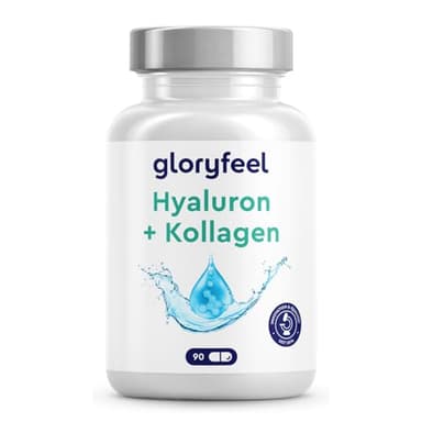 Hyaluron Kollagen Kapseln - Mit Biotin, Vitamin C (aus Acerola), Zink, Selen & Bambusextrakt - Hochdosierter Haut-, Haare-, Nägel-Komplex - 90 Stück für >1 Monat - Hoch bioverfügbar - Laborgeprüft