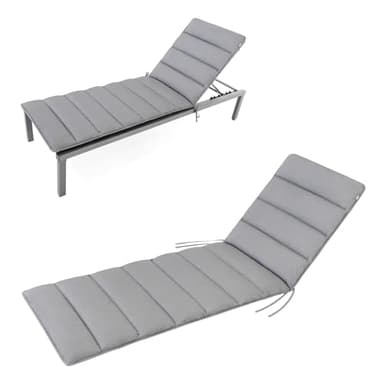 HAVE A SEAT Living - Auflage Gartenliege Flair | 190x60 cm - Weiche Universal Sonnenliege Auflage Dünn - Komfortabel, Wetterfest, Waschbar bis 95° C - Made in Germany (190x60 cm, Hellgrau)