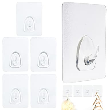 Rairsky Magische Haken QVC, 6 Stück Magische Haken Original, Wasserdicht Wunderhaken für Küchen und Badezimmern, Max 10KG (6×8CM)