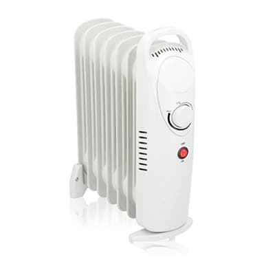 alpina Öl Heizkörper Elektrisch – Ölradiator Heizung 850W – Elektro Heizkörper mit Thermostat – Elektrische Zusatzheizung mit Überhitzungsschutz – Weiß