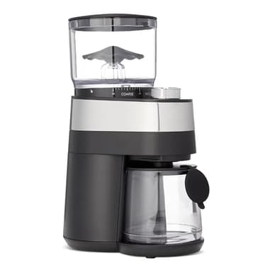 Amazon Basics Elektrische Burr-Kaffeemühle mit 30 Mahlgraden für French Press, Filterkaffee und Espresso, Schwarz
