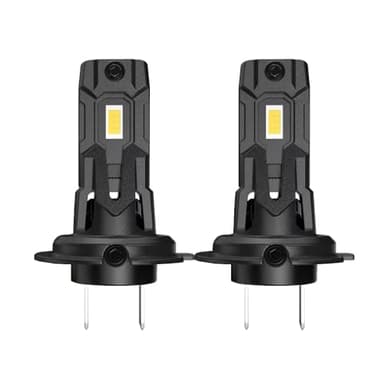 MGCOKINILY Halogen Auto Lampen H7 mit Lüfter, 500% Helligkeit als Halogenlampen11000LM 6000K Kaltes Weiß,1:1 Mini-Größe, 2 Stück (H7)