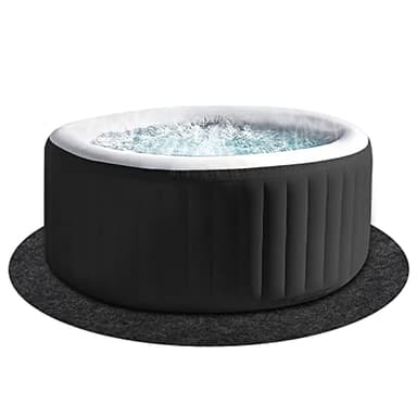 Runde Whirlpool-Matte, 213 cm Durchmesser, groß, waschbar, über dem Boden, Rutschfester Rückseite, tragbares Spa-Pool-Zubehör für 215.9 cm Durchmesser unter Outdoor-Indoor-Whirlpools