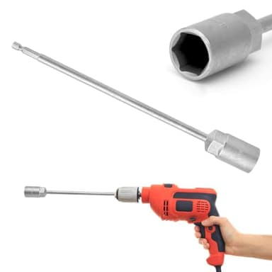 UOCAI Wohnwagen Kurbel für Akkuschrauber,(25cm) mit Nuss (19mm), Mover für Wohnwagen Hubstützen Wohnmobil Kurbel, für Wohnmobil-Wagenheber, Elektro Handbohrmaschine