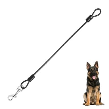Hundeleine Verlängerungsseil Kausicherfest Metall Kabel Leine,Kausichere Hundeleine,48 cm/19 Zoll Hunter Leine,Kettenleine für Große und Kleine Hunde Training