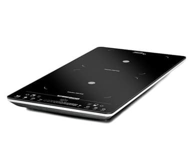 ROMMELSBACHER Doppelkochplatte CT 3430/IN, Induktion, vertikale Bauform, platzsparend, 2 Heizzonen, 10 Leistungssturen, 10 Temperaturstufen, Timer, Slider Touch & Touch Control