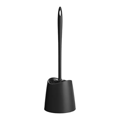 TATAY Klobürste | Robustes Material | Modernes Design | Fester und Langlebiger Bürstenkopf für Hygiene | Farbige WC-Bürsten für jedes Bad | 12 x 12 x 38 cm – Schwarz