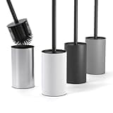 SAVEGA - Silikon Klobürste Edelstahl - Hygienische WC-Bürste mit modernem Bürstenhalter - Design Klobürste mit Spritzschutz - Toilet Brush - weiß