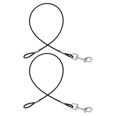 JJUNW 2 Stück Hausleine für Hunde, Hundeleine Chew Proof, Bissfeste Hundeleine Verlängerungsseil, Hundekette für Welpen Kleine Mittelgroße Große Hunde Joggen und Spazierengehen (67cm, Schwarz)