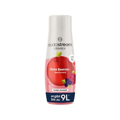 SodaStream Sirup Rote Beeren ohne Zucker, 1x Flasche ergibt 9 Liter Fertiggetränk, Sekundenschnell zubereitet und immer frisch, 440 ml