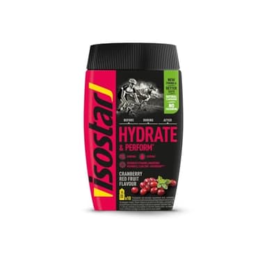 Isostar Hydrate & Perform Drink – isotonisches Getränkepulver – Elektrolyt Pulver zur Unterstützung der sportlichen Leistungsfähigkeit – Cranberry – 560g