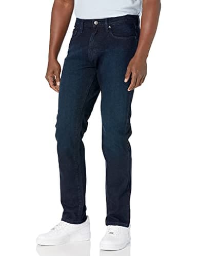 Amazon Essentials Herren Athletic-Fit-Stretchjeans - Auslauffarben, Blau Überfärben, 34W / 32L