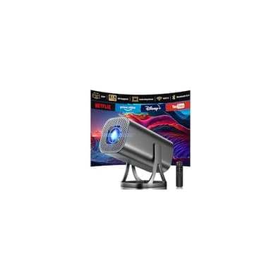 Mini Beamer 4k 1080P Unterstützung, Mini Projektor 22000L mit Android 12.0, WiFi 6 und Bluetooth 5.4, Heimkino Smart Beamer mit Auto Keystone Handy 270° Drehen für PC/HDMI/USB/TF Karte