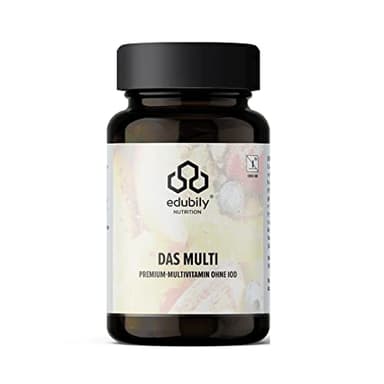 edubily® Das Multi – Premium Multivitamin Kapseln mit 19 Mikronährstoffen, PQQ & Q10 – Vitamine, Mineralstoffe & Spurenelemente – ohne unnötige Zusätze (90 Kapseln, Multi ohne Iod)
