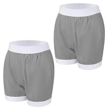 Carer 2 Stück Inkontinenz-Auslaufsichere Unterwäsche Boxershorts für Erwachsene Plastik-Windelhülle Waschbare Wiederverwendbare Wasserdichte Inkontinenzunterwäsche Boxershorts Unisex Grau Größe L