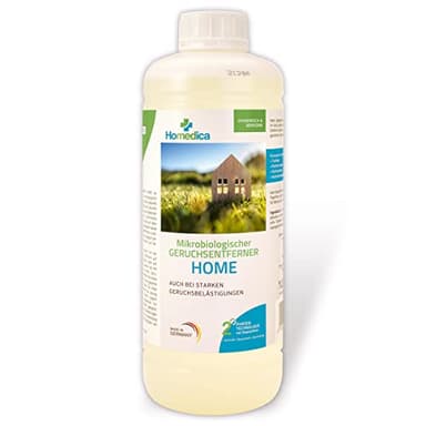 HOMEDICA Geruchsentferner Home 1L "NEU mit 2-Phasen-Technologie und Anti-Smell-Formula" - Vegan & Made in Germany - Mikrobiologischer Enzymreiniger für Haushaltsgerüchen - gegen unangenehme Gerüche