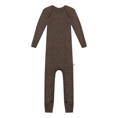 Dilling Baby Overall ohne Füße aus Merinowolle - Haselnussbraun 92