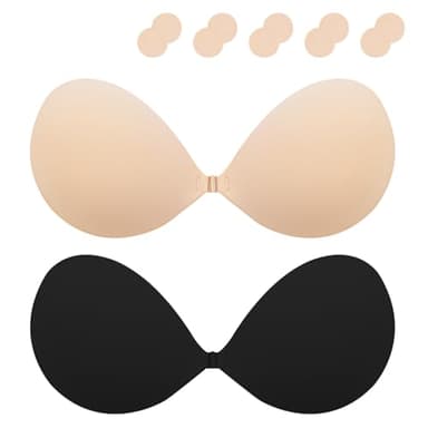 Klebe BH Push up Ohne Träger Damen Trägerloser BH zum Kleben Sticky Bra Rückenfreier Klebe-BHS Trägerlos Klebebh Unsichtbarer Strapless Große Brust Klebepads Kleine Brüste für Rückenfreies Kleidung