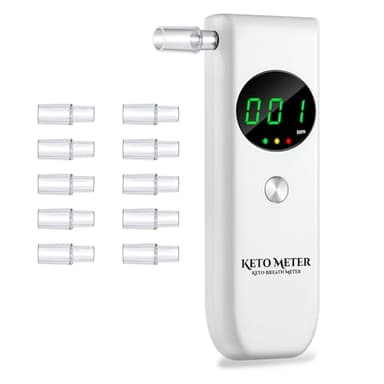 Ketone-Atemtester Professioneller Ketone-Atemtester Neuer verbesserter Ketone-Atemtester, hochpräzises Ketone-Messgerät zur Erkennung von Diät und Ketosestatus (Weiß)