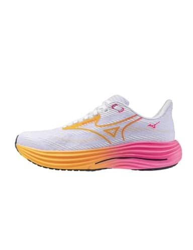 Mizuno Wave Rider 29, Laufschuhe Unisex Erwachsene, White Tang Orange Pink Tetra, 42.5 EU