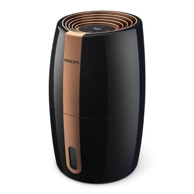 Philips Luftbefeuchter 2000 Serie, NanoCloud-Technologie, 99,97% weniger Bakterien, 200 ml/h, 2L Tank, Ultra leise (33 dB), Sensor, 3 Stufen, Auto- & Schlafmodus, Timer, Schwarz (HU2718/10)