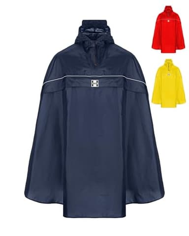 HOCK Fahrrad Regenponcho mit neuer Kapuzenform - Fahrradponcho Wasserdicht mit Reflektoren - Herren Damen Regenschutz - optimales Regencape zum Mitnehmen für alle Biker -Blau - XL