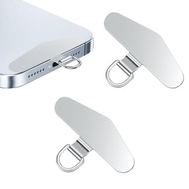flintronic Handykette Universalpads, 2 Stück, Metallring, Telefon Halteband Patch, Edelstahl, Multifunktionales Handy Lanyard Pads, Handykette Pads für die Meisten Smartphones