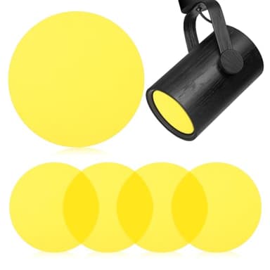 CATIEBYE 5 Stück Farbfolien für LED Lampen, Farbfolien Gel Filter Film Kreiszuschnitt Warmweiß Farbfilter zur Farbkorrektur Sonnenuntergangsfolie für Foto Lampe Tageslicht