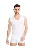 FINN Business Unterhemd Herren Ärmellos mit V-Ausschnitt - Unterziehshirt Männer aus original Lenzing® Modal Stoff - Das perfekte Tank-Top unter Hemd und Anzug Weiß Weiss L
