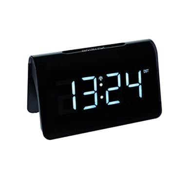 TFA Dostmann Icon Digitaler Funk-Wecker, 60.2543.02, sehr helle LED-Leuchtziffern, Weckalarm, individuelle Snooze-Dauer, schwarz-weiß