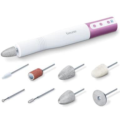 Beurer MP 52 Maniküreset, elektrisches Maniküregerät für präzise Nagelpflege, für Kunstnägel geeignet, besonders leistungsstarker Nagelfräser, bis zu 15.000 U/min, 8 hochwertige Aufsätze