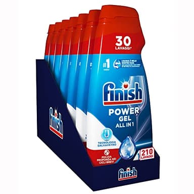 Finish Powergel Geschirrspüler, 100% Geschirrspüler, Gel, 210 Waschgänge, 7 Packungen mit je 30 Spülmaschinen