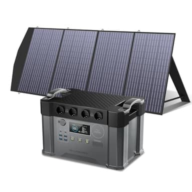 ALLPOWERS S2000 Pro Tragbares Powerstation mit 200W Faltbares Solarpanel, 1451Wh 2400W (4000W Überspannung) AKKU Solargenerator Mobiler Stromspeicher Power Station für Notstrom Camping Wohnmobile