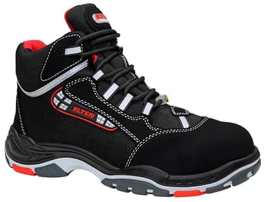 ELTEN Sicherheitsschuhe SANDER ESD S3, Herren, Textil, Kunststoffkappe (leichter als Stahlkappe), leicht, sportlich, Schwarz/Rot, Größe: 43