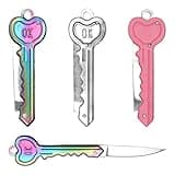 HENGBIRD 3 PCS Taschenmesser Schlüsselanhänger, Taschenmesser klappmesser, Self Defense Keychain Verstecktes Messer Mini Messer, Schlüsselanhänger Messer, Schlüssel Messer Paketmesser