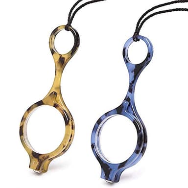 TERAISE Mini Faltbare Lesebrille Pendant Collier Readers Leichte tragbare Anti-Verlust-Lesebrille mit exquisitem Etui für Frauen und Männer(2.5X)