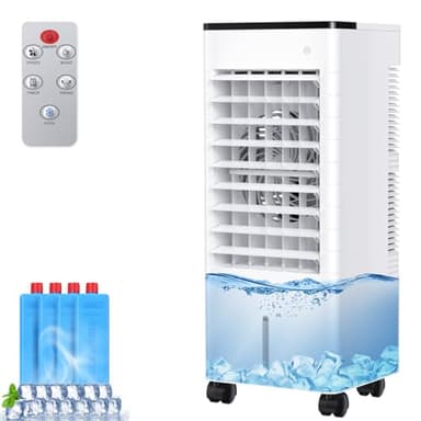 Klimaanlage Mobil, Klimageräte Tragbarer Luftkühler Ventilator mit Wasserkühlung 6L, 15H Timer, 3 Modus Geschwindigkeit, Air Conditioner Klimaanlage Ohne Abluftschlauch für Zuhause Dachgeschoss Büro