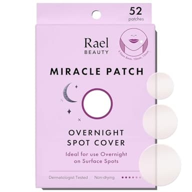 Rael Miracle Anti Pickel Patch über Nacht - Korean Skincare, Pimple Patches für das Gesicht, Extra Starke Haftkraft, Hydrokolloid Akne Pflaster, Vegan, Tierversuchsfrei, 3 Größen (52 Stück)