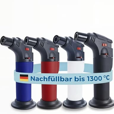 UNILITE Feuerzeug MIT Gas - Sturmfeuerzeug Gas Brenner mit Jet Flamme – nachfüllbar – 4 Stück im Set – Jetflame – Nachfüller – Elektronik Feuerzeug - Feuerzeuge