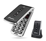 SweetLink F1PLUS Seniorenhandy Klapphandy Ohne Vertrag, Großtastenhandy mit Ladestation, GSM Flip Mobiltelefon SOS Notruffunktion, 1000mAh Akku, Taschenlampe, FM-Radio, 2,4 Zoll Farbdisplay, Schwarz