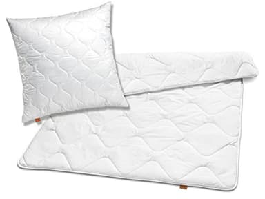 sleepling medium Bettdecke 135x200 Set mit Kissen 80x80, Bettzeug, Kopfkissen und Ganzjahresdecke 135 x 200, Decke Made in EU, Ökotex, Waschbar 60 Grad, Steppdecke 100% Mikrofaser