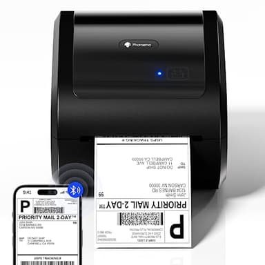 Phomemo D520BT Thermodrucker Bluetooth, DHL Etikettendrucker 4X6 Versandetiketten Drucker, Label Printer für Barcode, Kompatibel mit Ebay, Amazon, Etsy, Shopify, UPS, FedEx etc, Schwarz