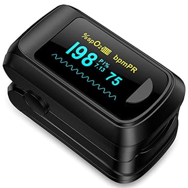HealthTree SpO2-Blutsauerstoffsättigungsmonitor, mit Herzfrequenzmessung und schnell ablesbarem Sauerstoffmessgerät mit OLED-Display, Tragegurt