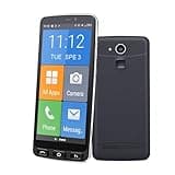 Melefon 4G Senioren Phone, 5,5 Zoll, große Icons, Android Handy mit 2400mAh Akku Unterstützung Bluetooth, GPS, APP, WiFi (Schwarz)