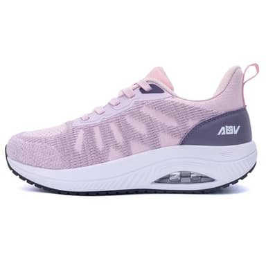 Quseek Orthopädische Schuhe Damen Walkingschuhe Arch Support Komfortabel Sportschuhe Leicht Atmungsaktiv Shoes Laufschuhe für Plantarfasziitis Plattfüße RosaViolett 41