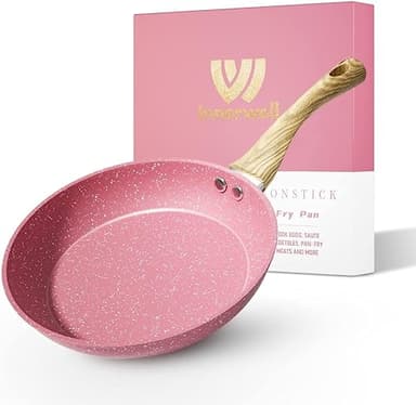 Innerwell Antihaft Bratpfanne 20 cm, Pfanne Induktion mit Keramik Antihaftbeschichtung in Profiqualität, Kleine Omelette Pfanne, Gesunde Granit Pan, Backofenfest, PFOA-frei, Spülmaschinenfest, Rosa