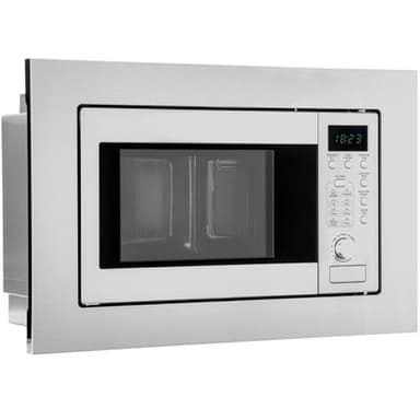 Bomann Einbaumikrowelle mit Grill | 60cm | 800W Mikrowelle | 1000W Grill | inkl. Grillrost und Drehteller | 20L Einbau Mikrowellengerät | MWG 2215 EB inox