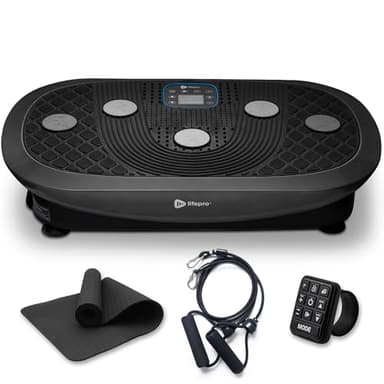 Lifepro Vibrationsplatte Vibrationsboard – 4D Rüttelplatte elektrisch mit Vibration Plate für effektives Ganzkörpertraining (Schwarz)