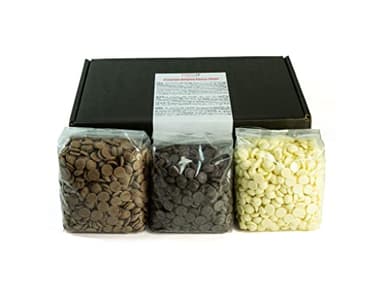CHOCO SECRETS - Trio - 3 x 600g belgische Vollmilch, dunkle Zartbitter, Weiß, Schokolade für schokobrunnen - Schokofondue Schokolade - Kuvertüre für Schokoladenbrunnen - Ganache, Choco Drops